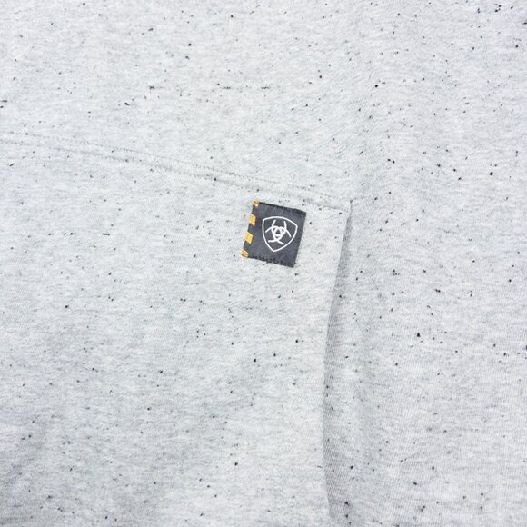 Ariat Rebar Workman Hoodie Sweatshirt Men's 3XL Gray Long Sleeve 1/4 Zip - Picture 6 of 16